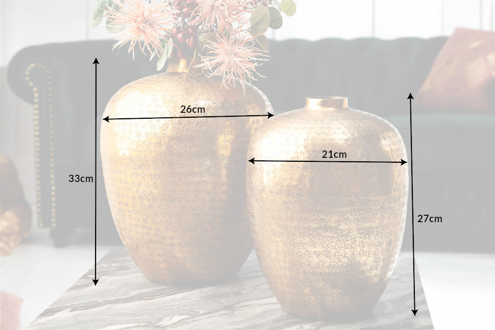 Vase ORIENTAL 27/33cm set of 2 gold