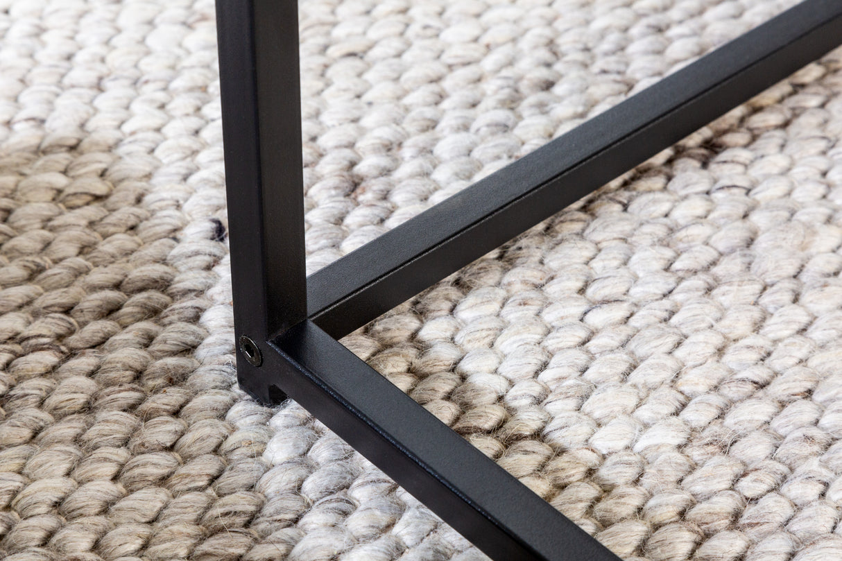 Side table SLIM LINE 50cm set of 2 ash wood look black