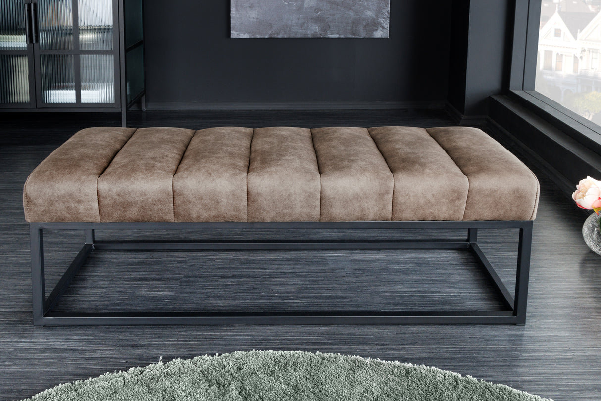 Bank PETIT BEAUTÉ 110 cm Mikrofaser grau taupe