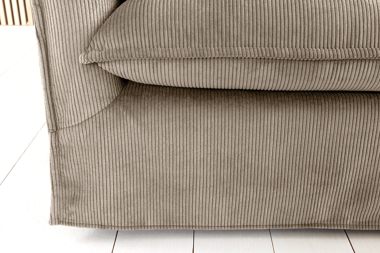 Sofa HEAVEN 200cm 3-seater spring core removable cover cord greige