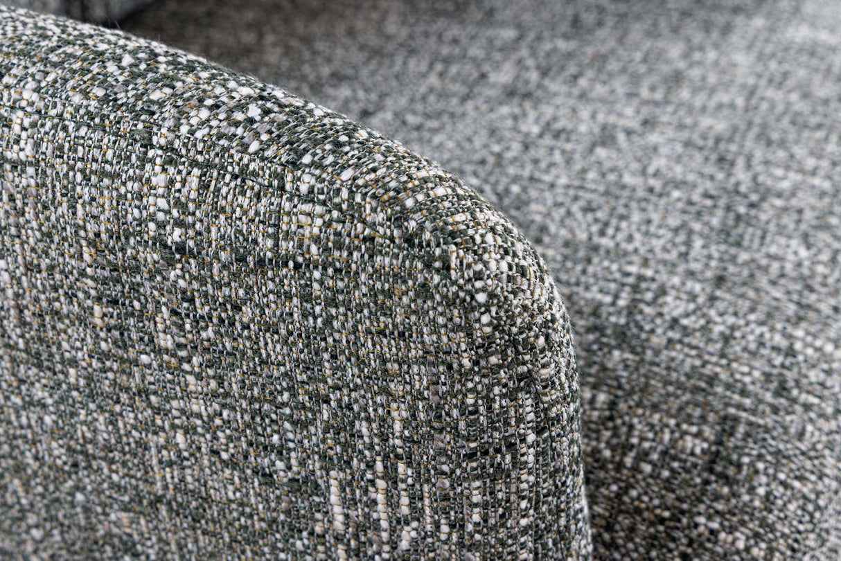 Swivel chair BIG GEORGE 360° auto return textured fabric green w/ oak wood frame