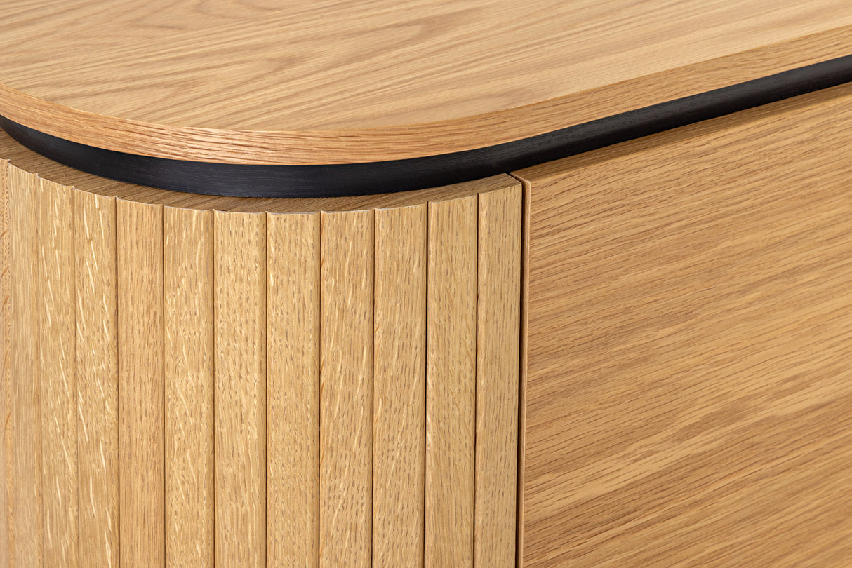 TV-Board ATELIER 120cm natural oak wood look w/ black legs