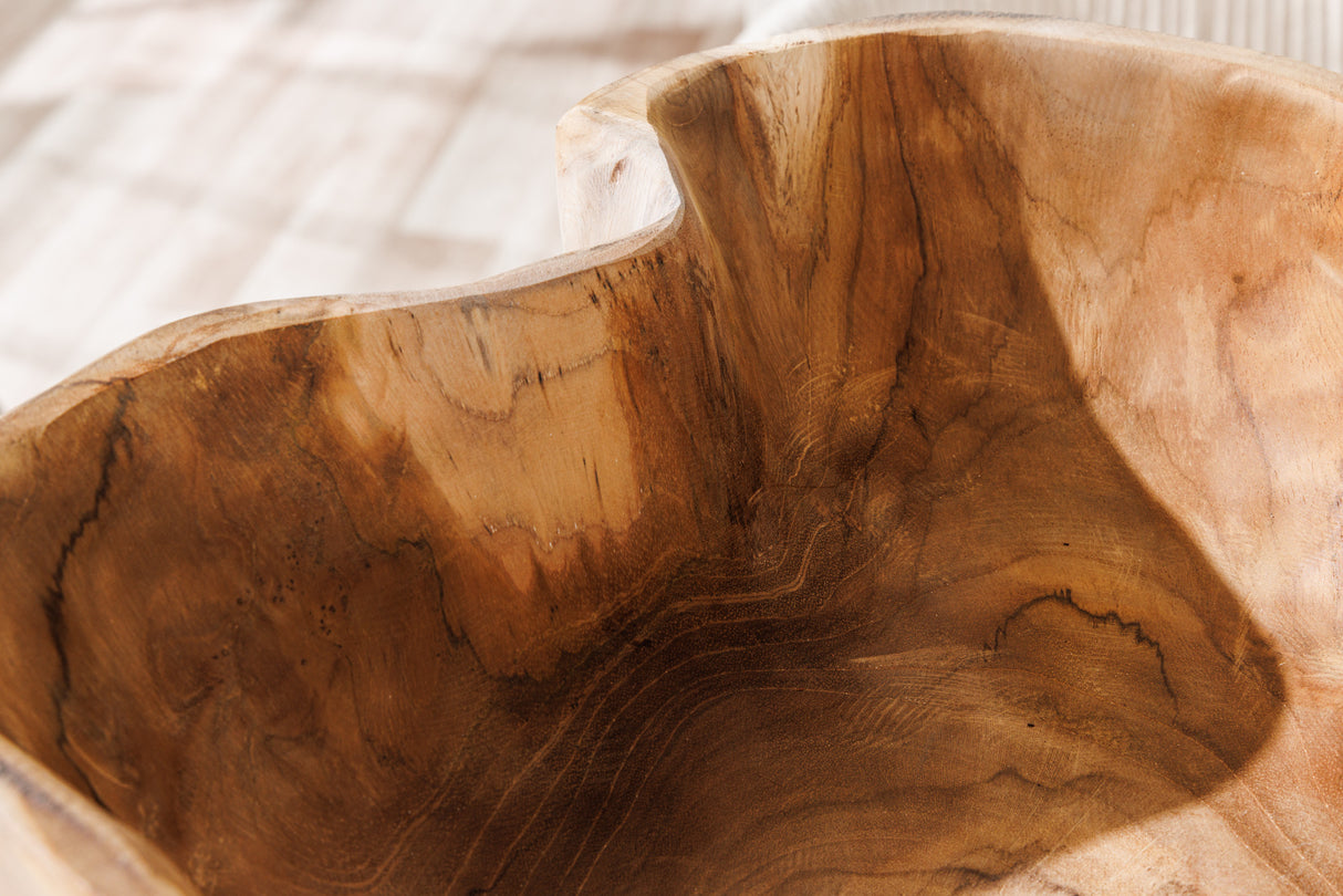 Dekoschale FLOWERS 35cm Teakholz natur