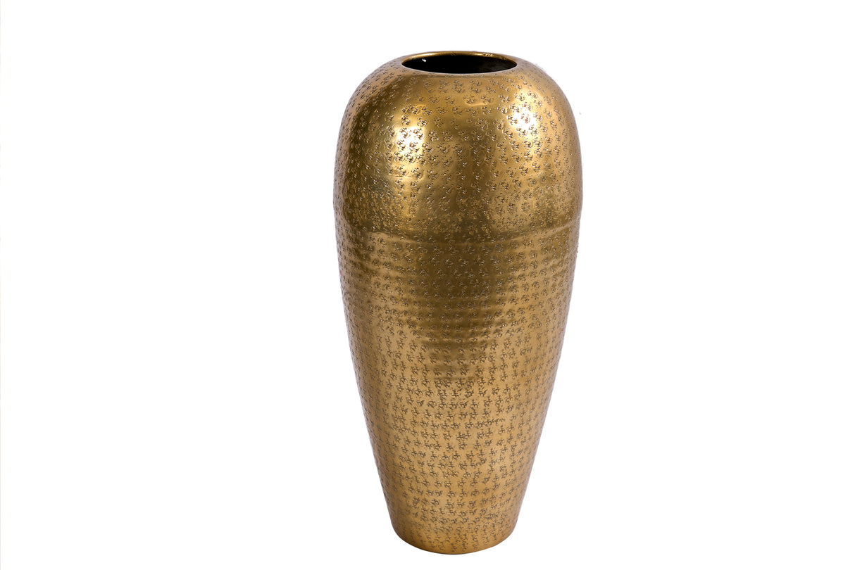 Vase ORIENTAL 50cm with hammer stroke effect gold