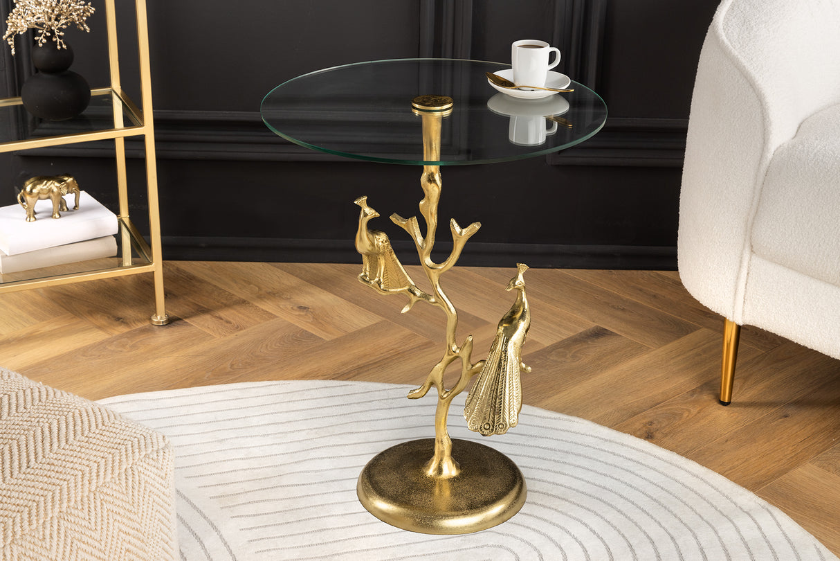 Beistelltisch WILDLIFE PEACOCK 60cm gold