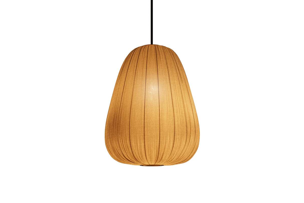 Hängeleuchte ORGANIC 45cm Stoff natur gold im Boho-Stil