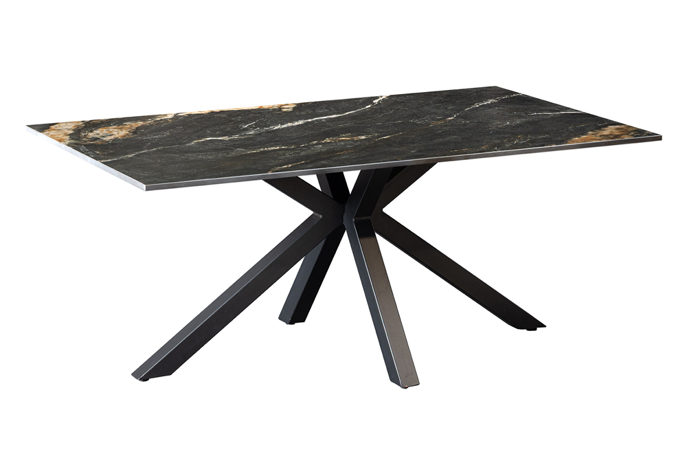 Couchtisch GALAXIE 100cm m. Sterngestell Keramik schwarz gold sand