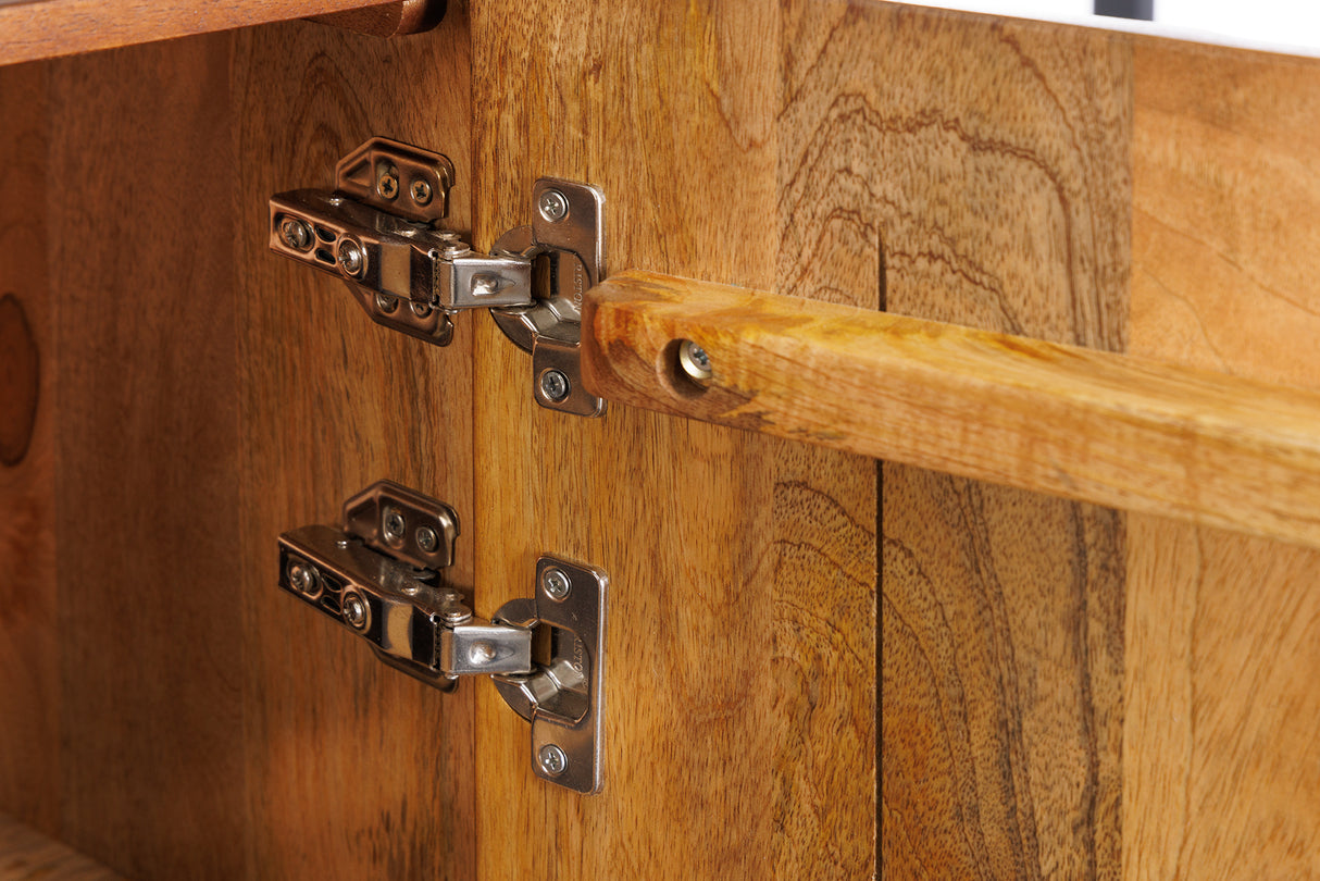 Highboard LINE ART 120cm 3D mango wood brown black