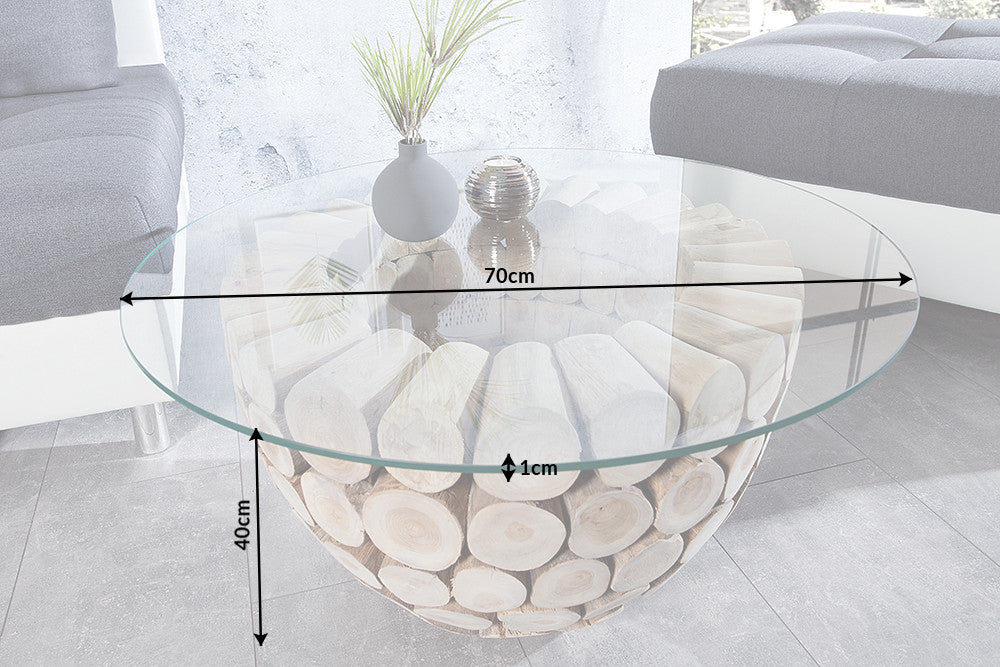 Glass plate Ø 70cm round for coffee tables 10mm tempered glass