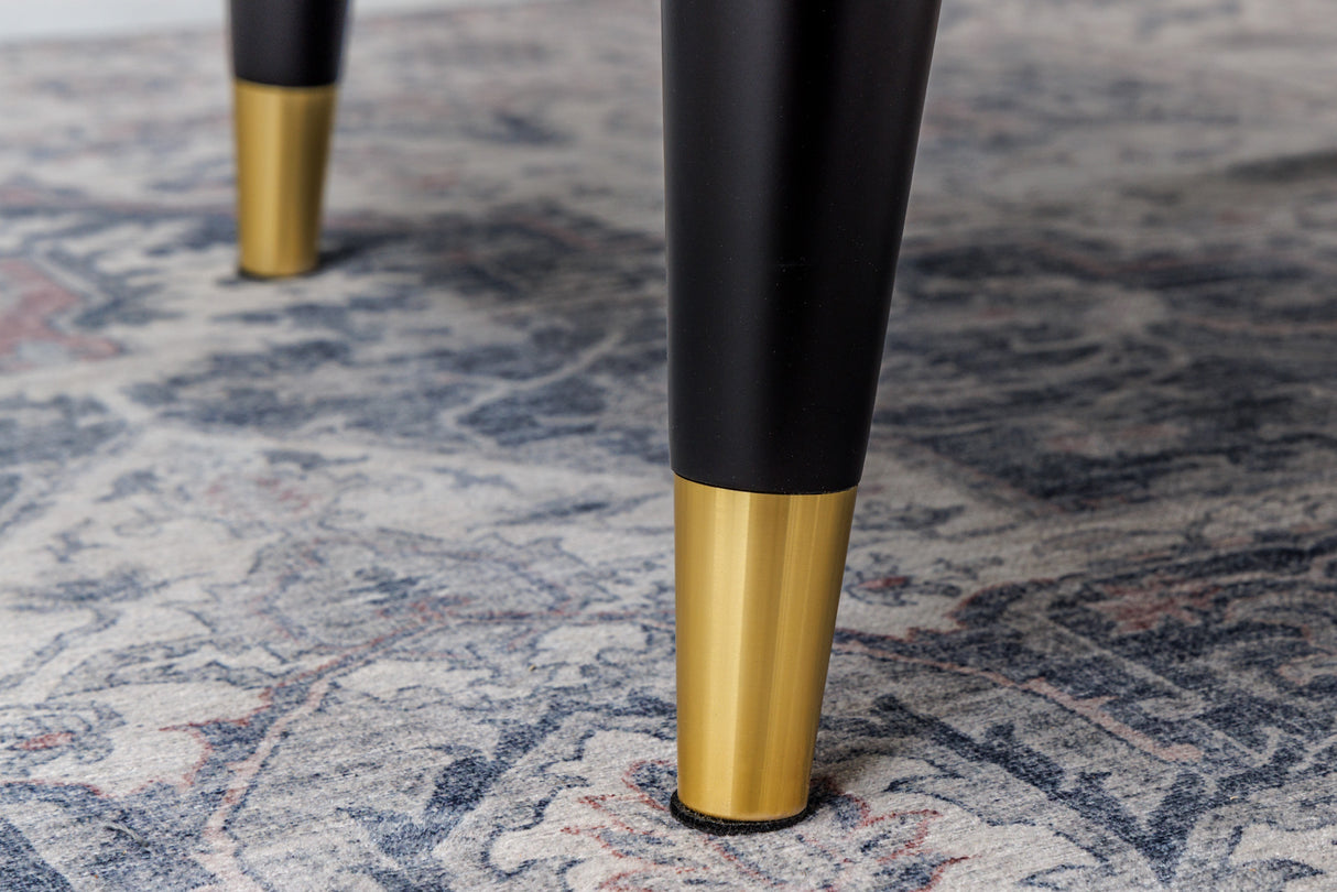 Ohrensessel DON mit goldenen Kappen Bouclé weiß