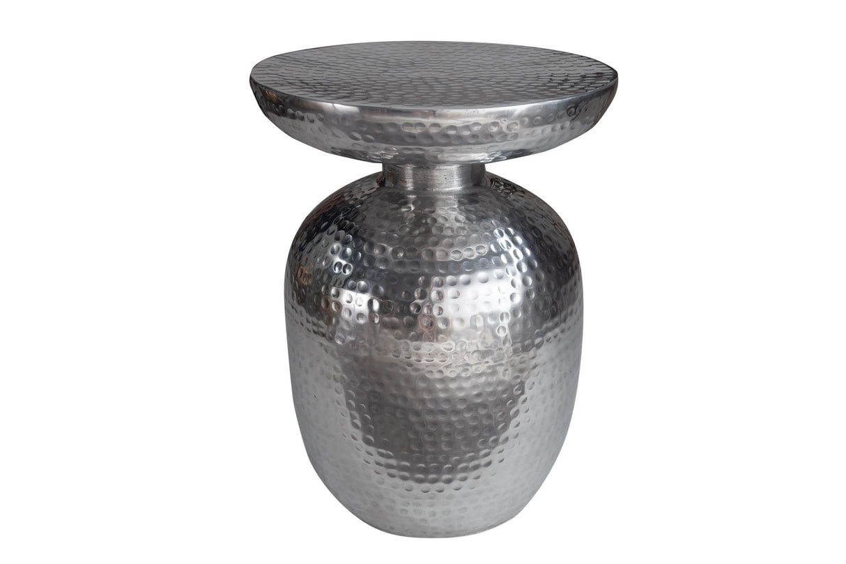 Beistelltisch ORIENT 50cm mit Hammerschlageffekt silber