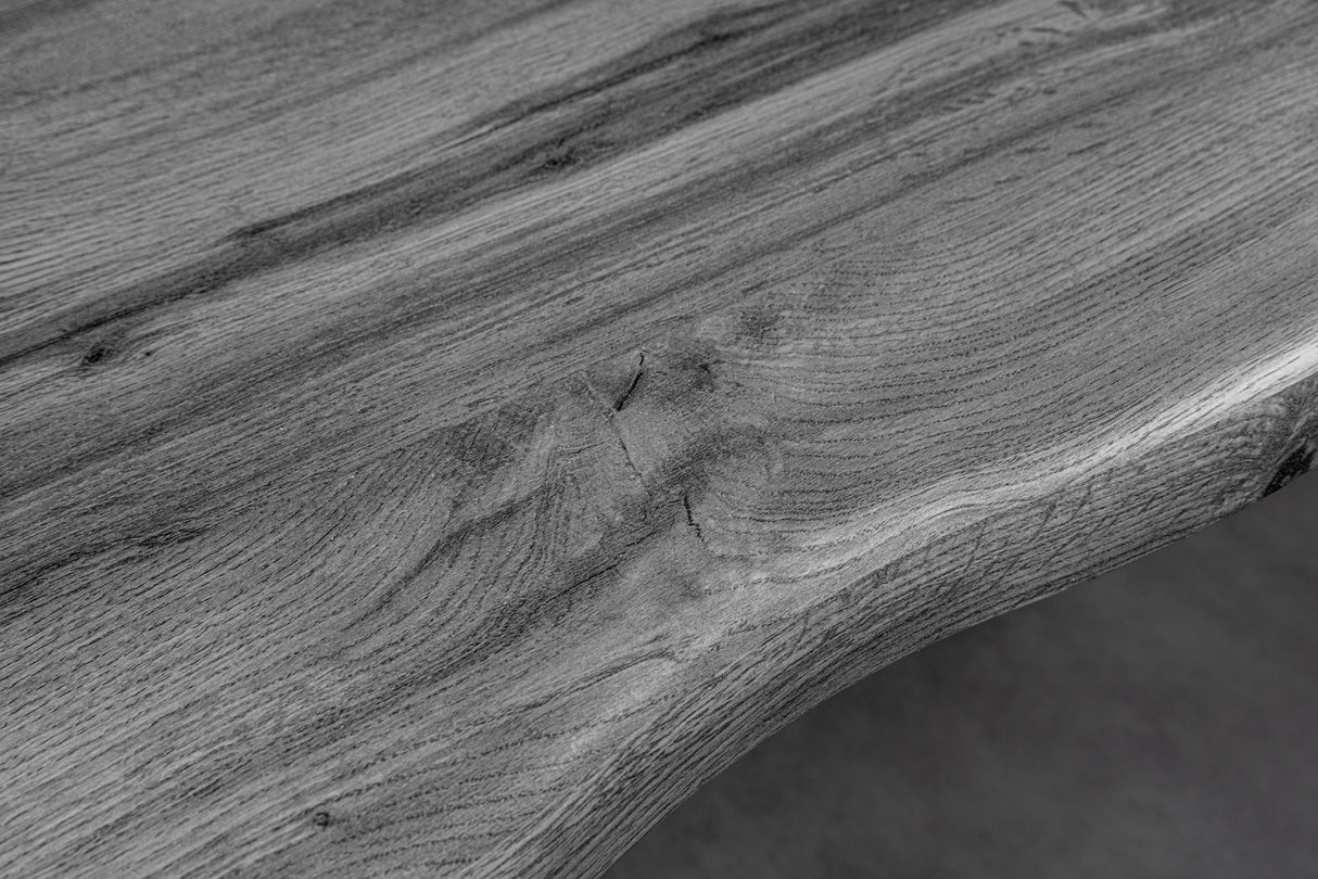 Bartisch WILD 120cm Tischplatte 40mm X-Beine Wildeicheoptik grau