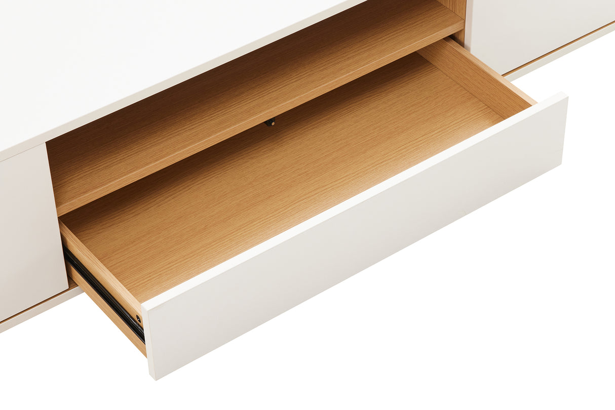 TV-Board LOFT 150cm hanging white natural