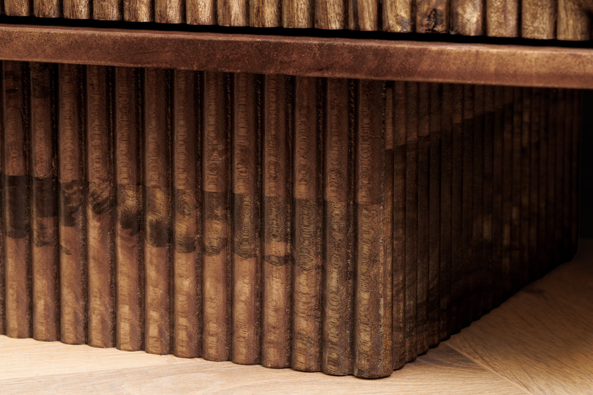 TV Board ART DECO 200cm 3D mango wood brown