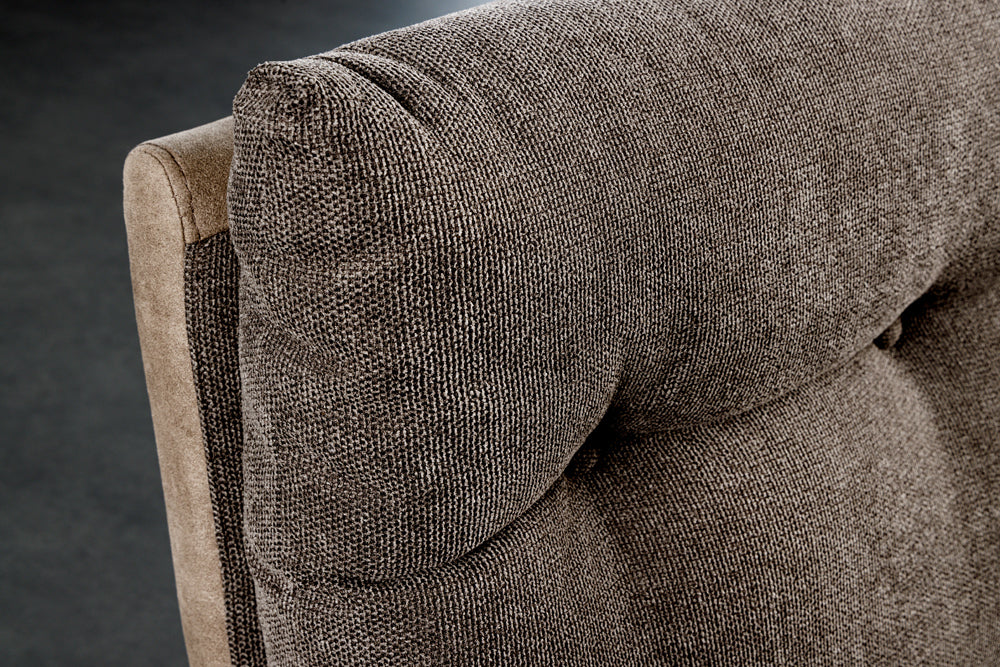 Bench BIG GEORGE 160cm flat woven fabric spring core velvet taupe brown