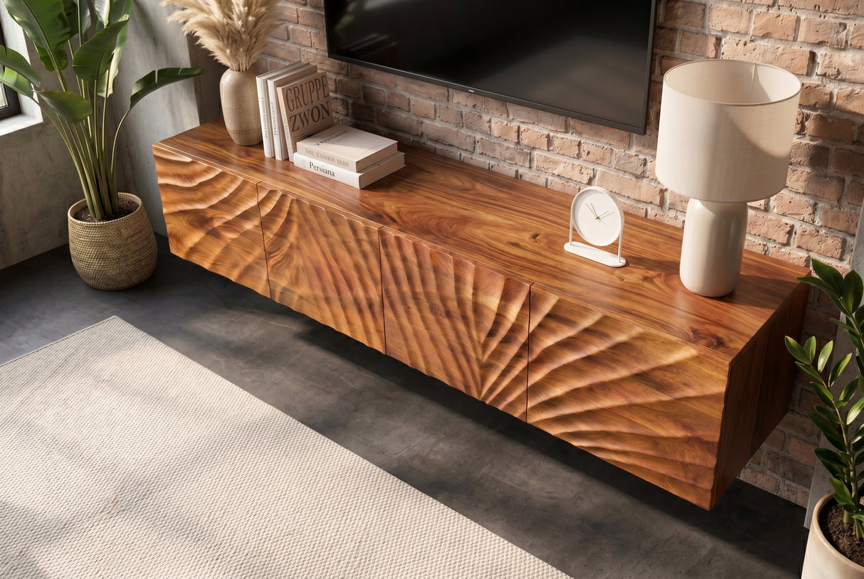 TV-Board SCORPION 200cm Hänge-Lowboard Mangoholz braun
