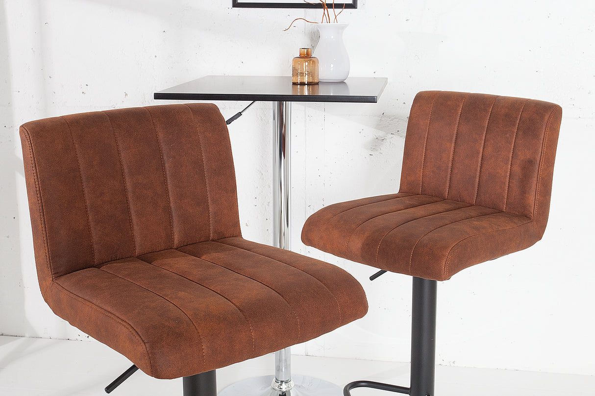 Barhocker PORTLAND 88-109cm Mikrofaser vintage braun