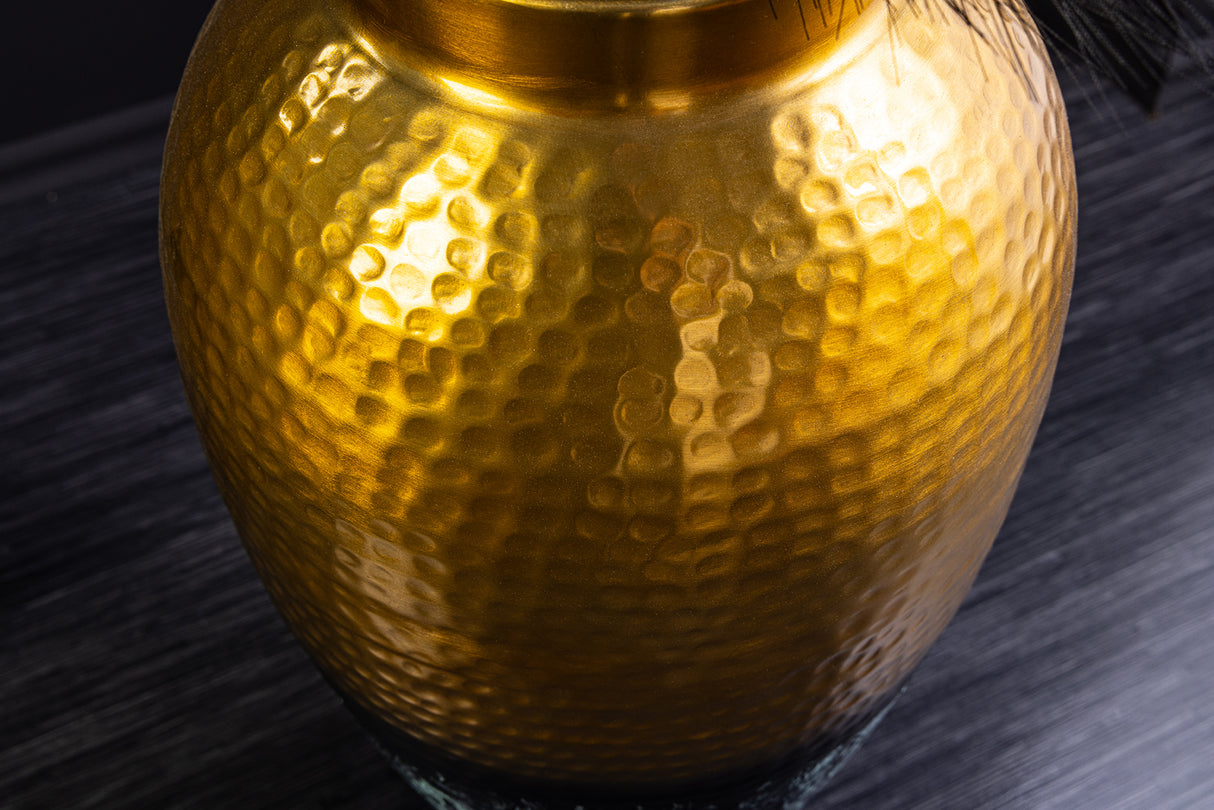 Vase ORIENT XL 75cm gold mit Patina im Hammerschlag-Design