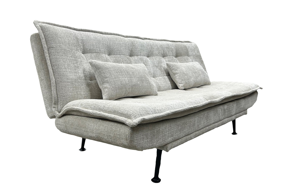 Sofa bed JAZZ 195cm 3-seater chenille fabric champagne beige