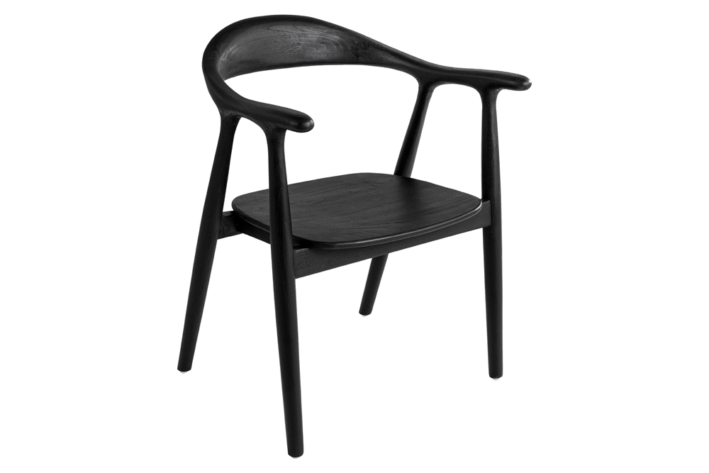 Chair KENNEDY w/ armrests sungkai wood black