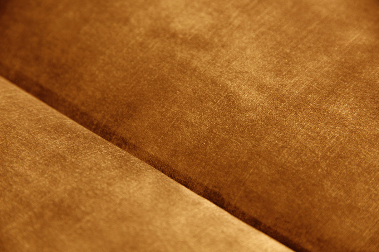 Sofa MODERN BAROCK 240cm 3-seater velvet mustard yellow in chesterfield style