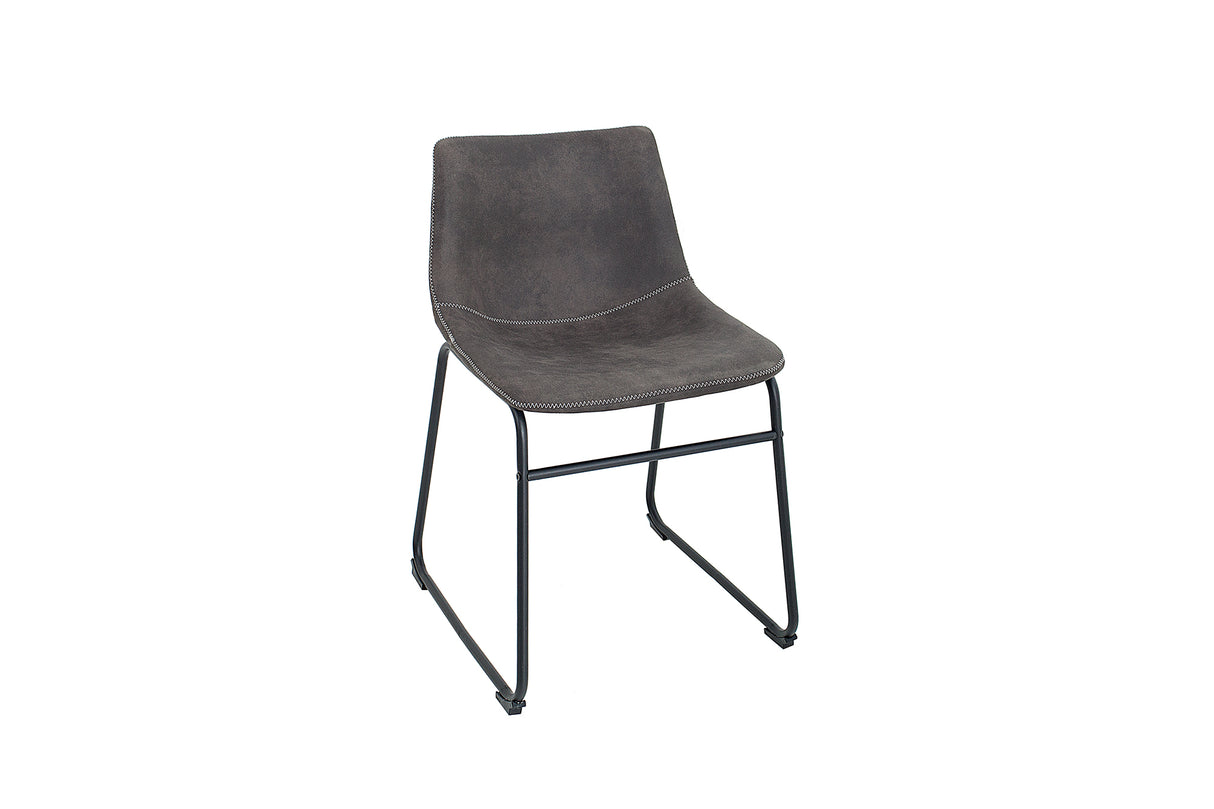 Chair DJANGO microfibre vintage grey with black iron legs