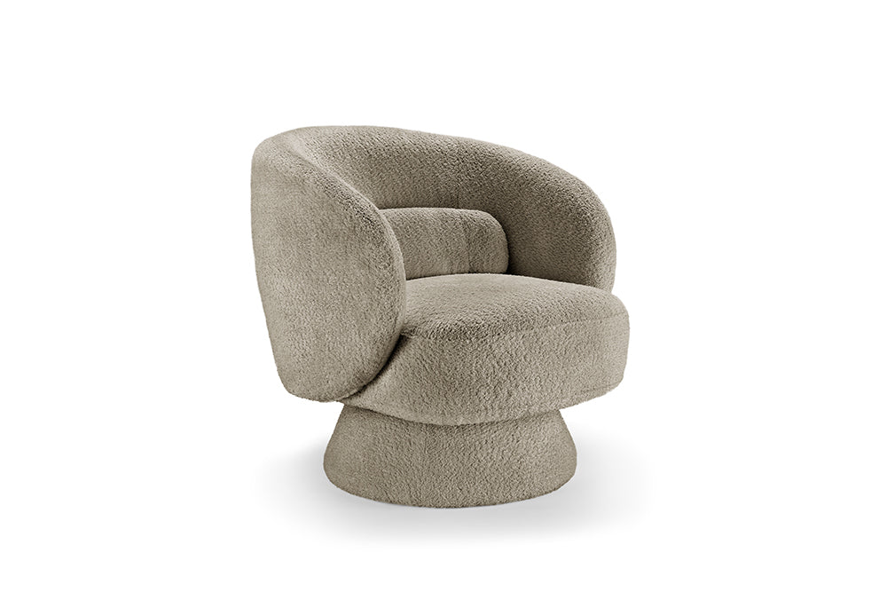 Armchair BOSSA NOVA 360° rotatable bouclé taupe