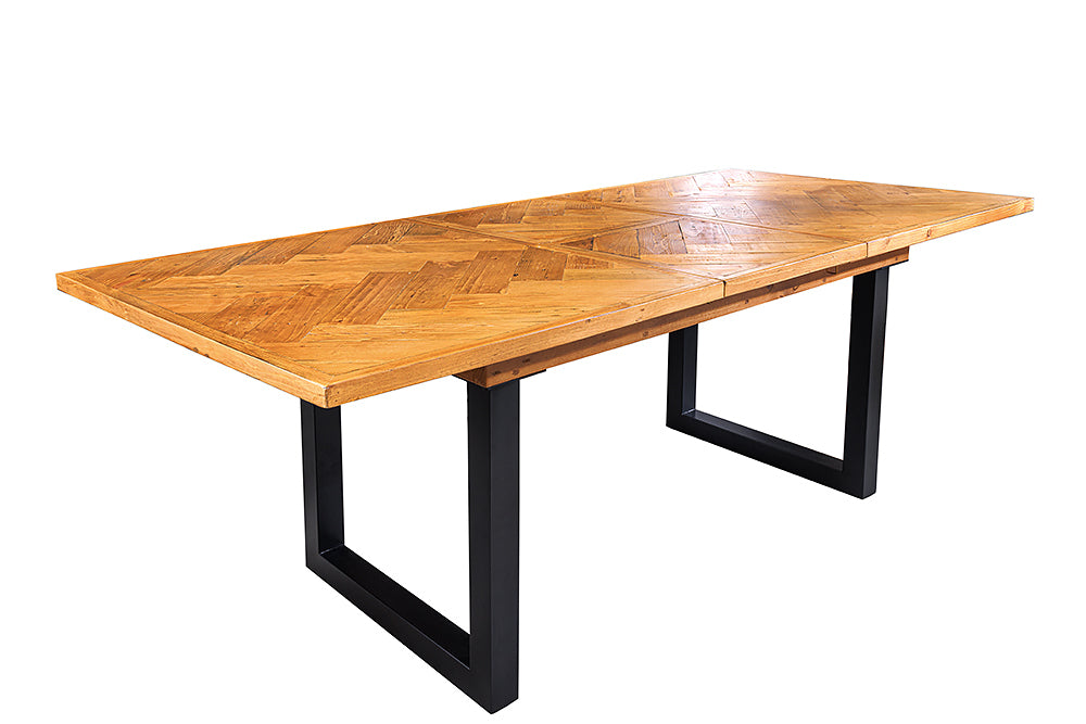 Dining table MOSAIK 140-180cm extendable recycled pine wood vintage brown