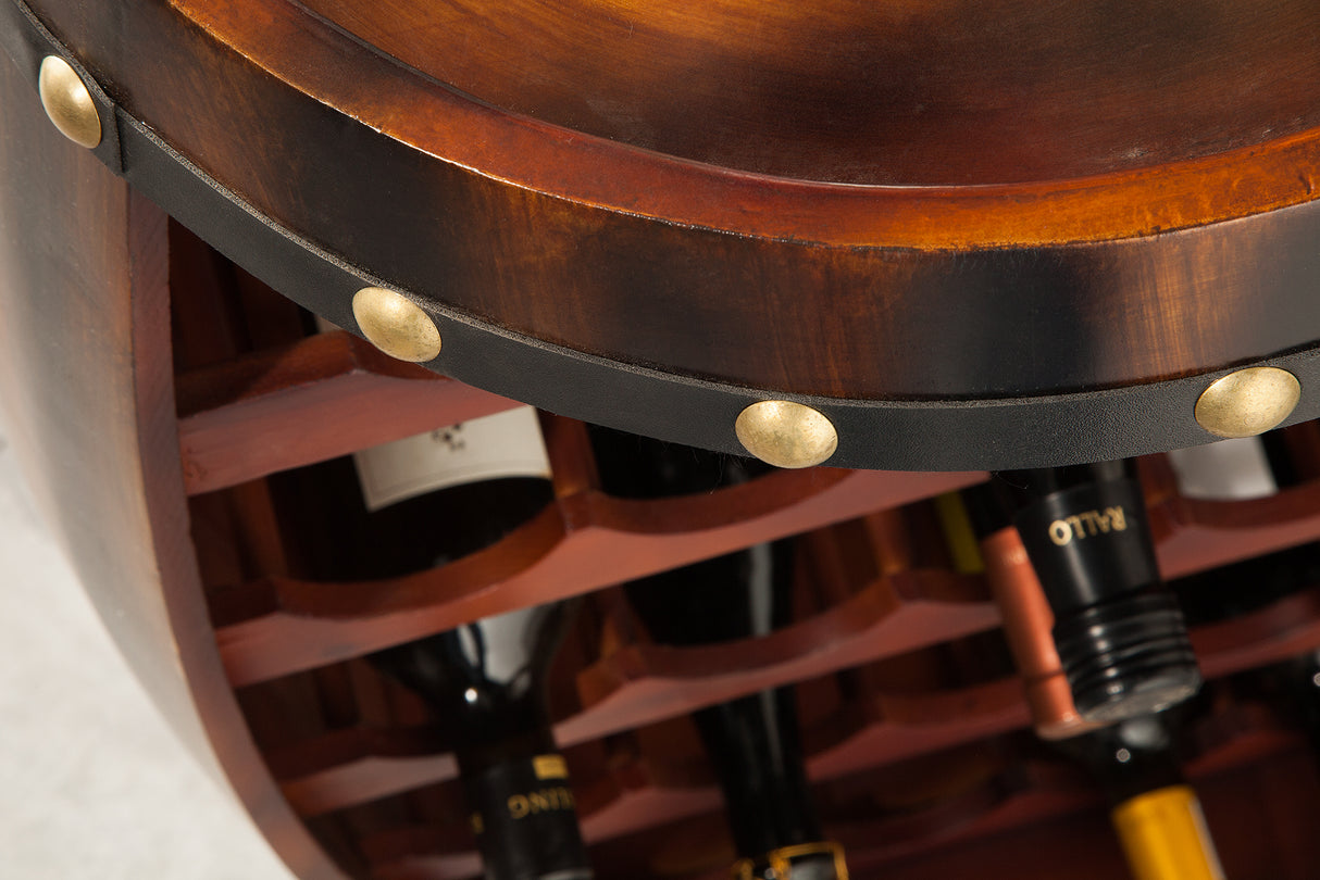 Wine shelf BODEGA 80cm for 23 bottles fir wood coffee