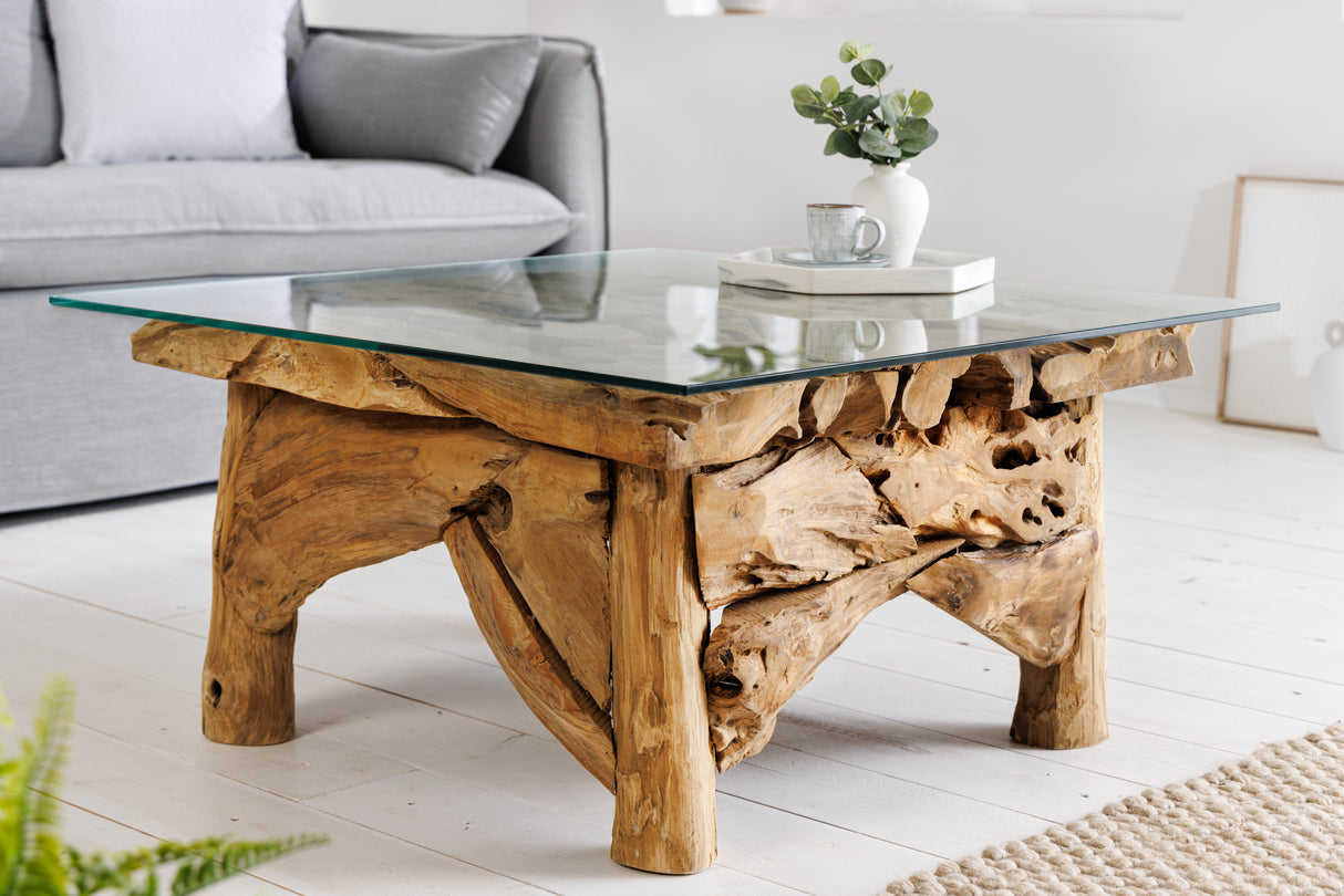 Couchtisch RIVERSIDE 80cm Teakholz ohne Glasplatte