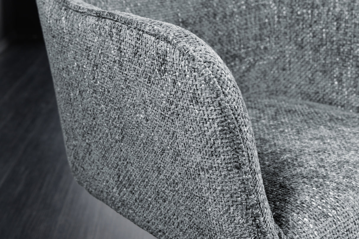 Swivel chair VERONA textured cloth grey