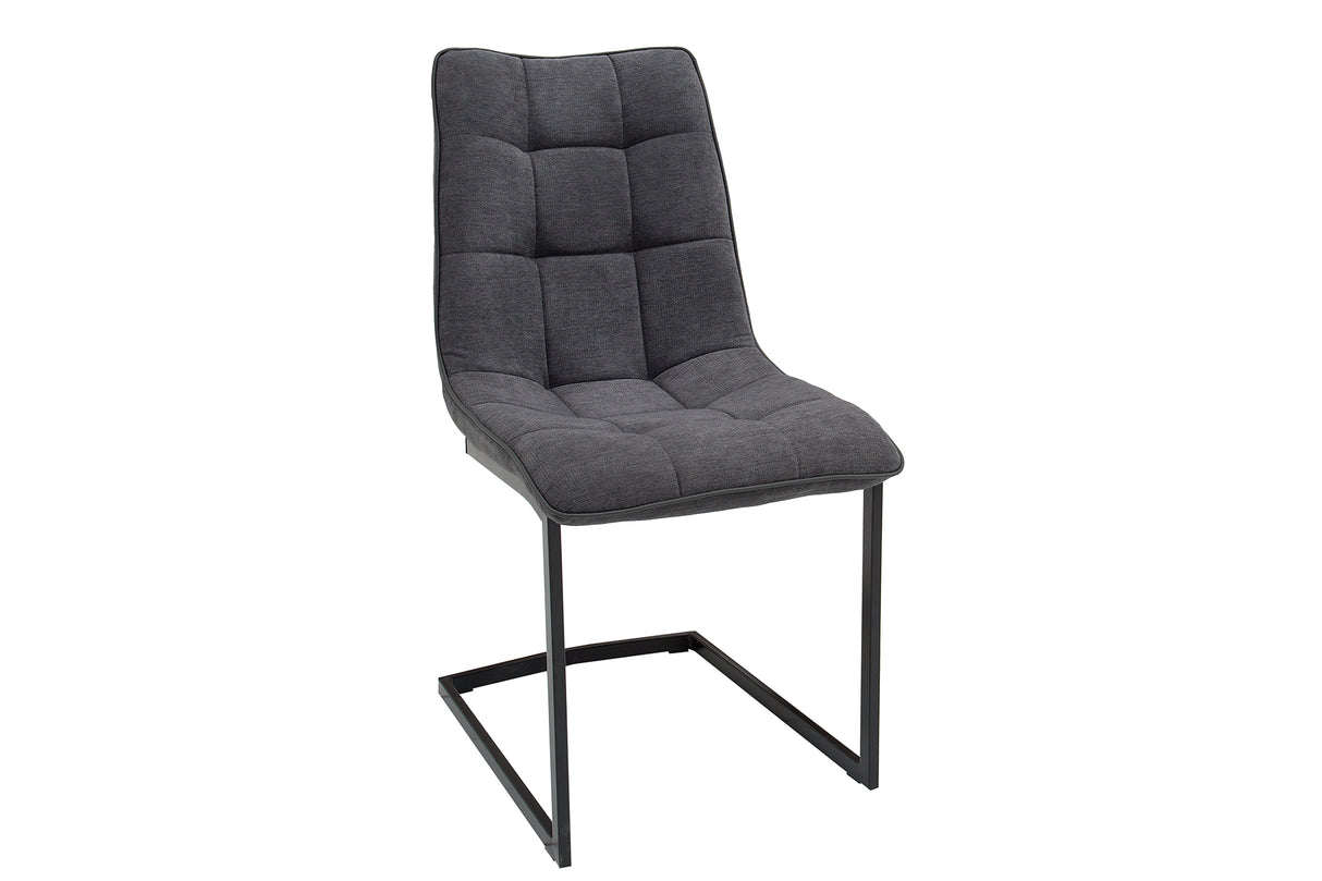 Cantilever chair MIAMI flat woven fabric vintage dark grey
