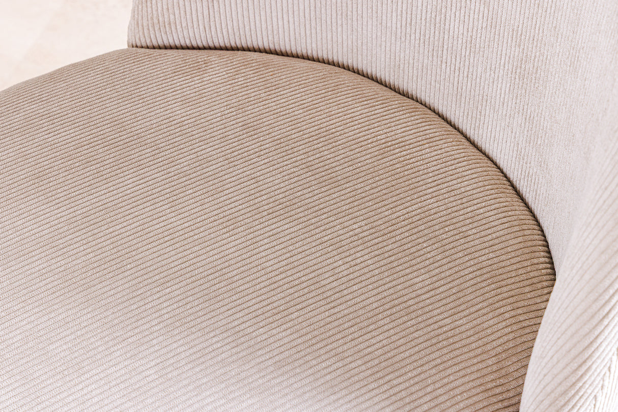 Chair MIA CASA cord beige metal legs champagne gold