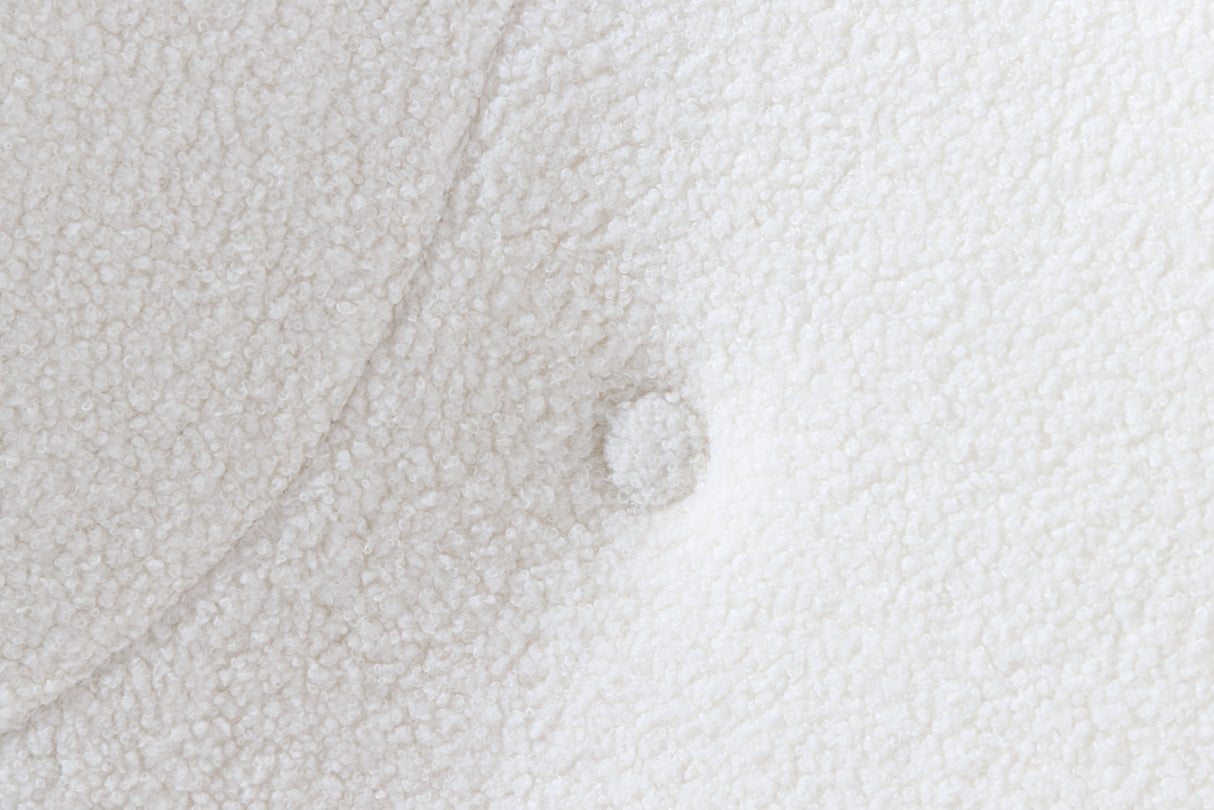 Ohrensessel DON mit goldenen Kappen Bouclé weiß