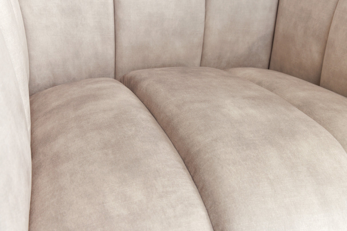 Sessel NOBLESSE Struktursamt Champagner mit schwarzen Füßen