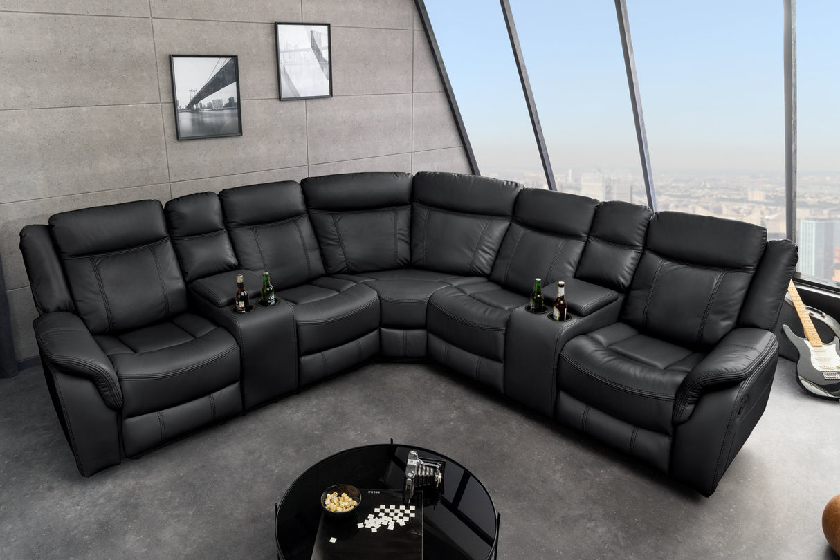 Cinema armchair HOLLYWOD 5-seater artificial leather black