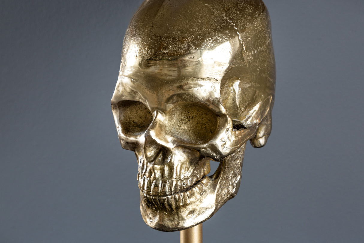 Table lamp SKULL 56cm gold cotton shade black