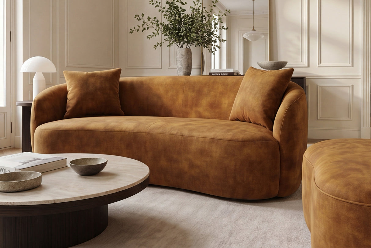 Sofa ELEMENTAL 180cm 2-Sitzer Samt senfgelb