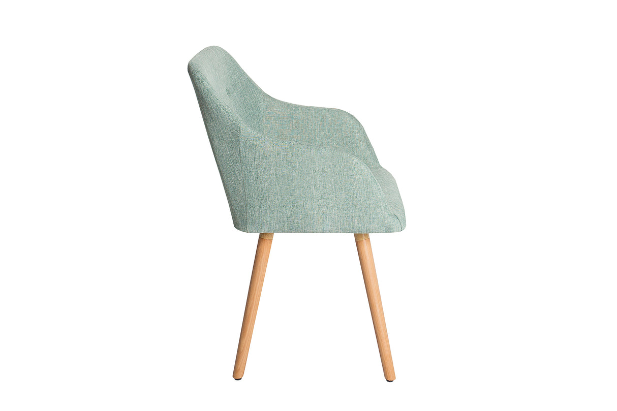Chair SCANDINAVIA with armrests textured fabric green