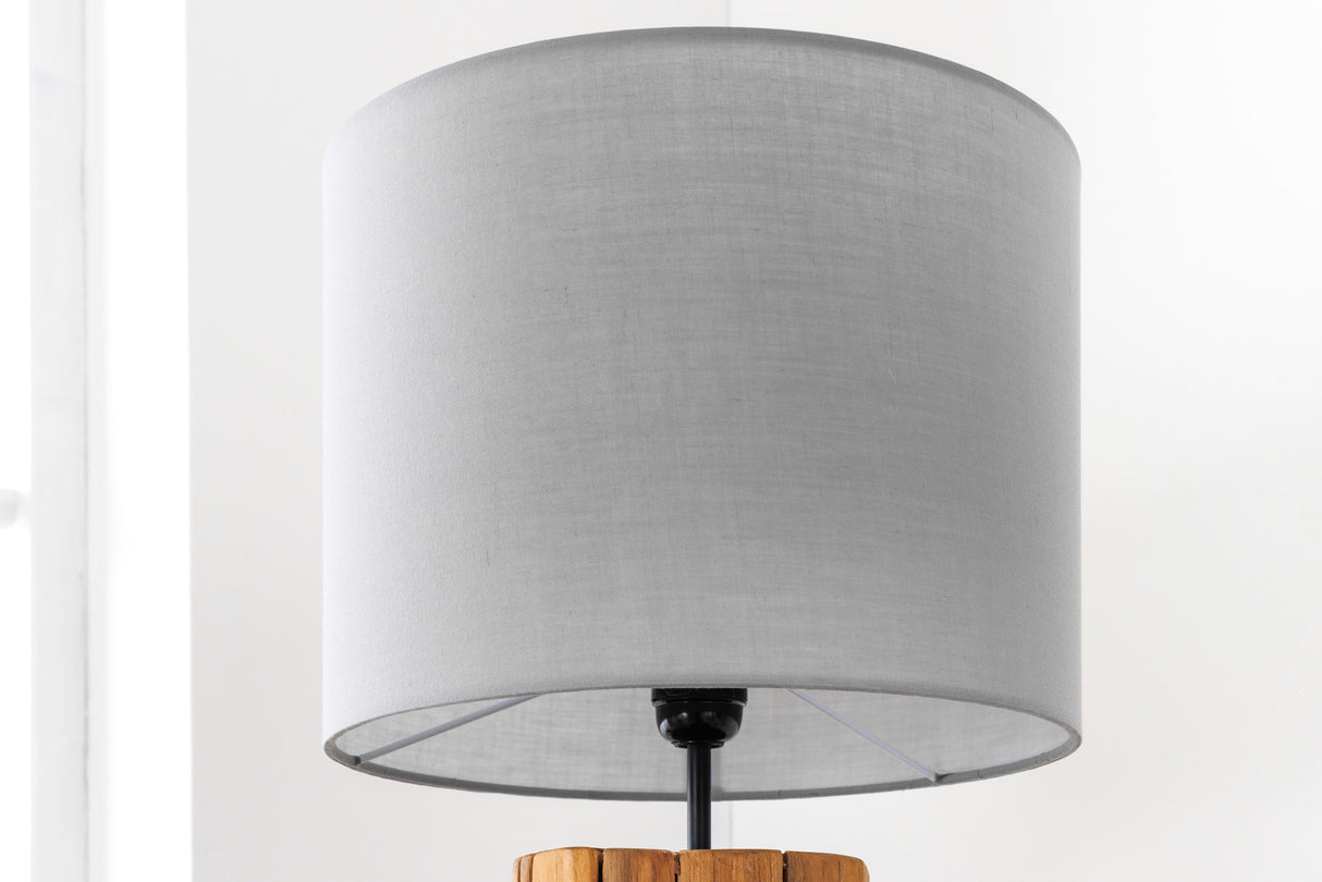 Lampenschirm 30x23x30cm grau Leinen für Tischlampe