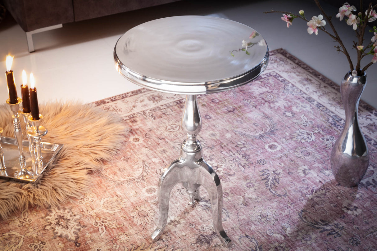 Side table JARDIN Ø 55cm round aluminium silver