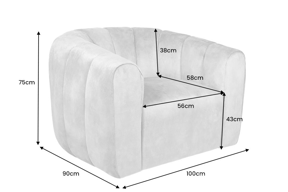 Armchair BABYLON 360° rotatable velvet dark grey