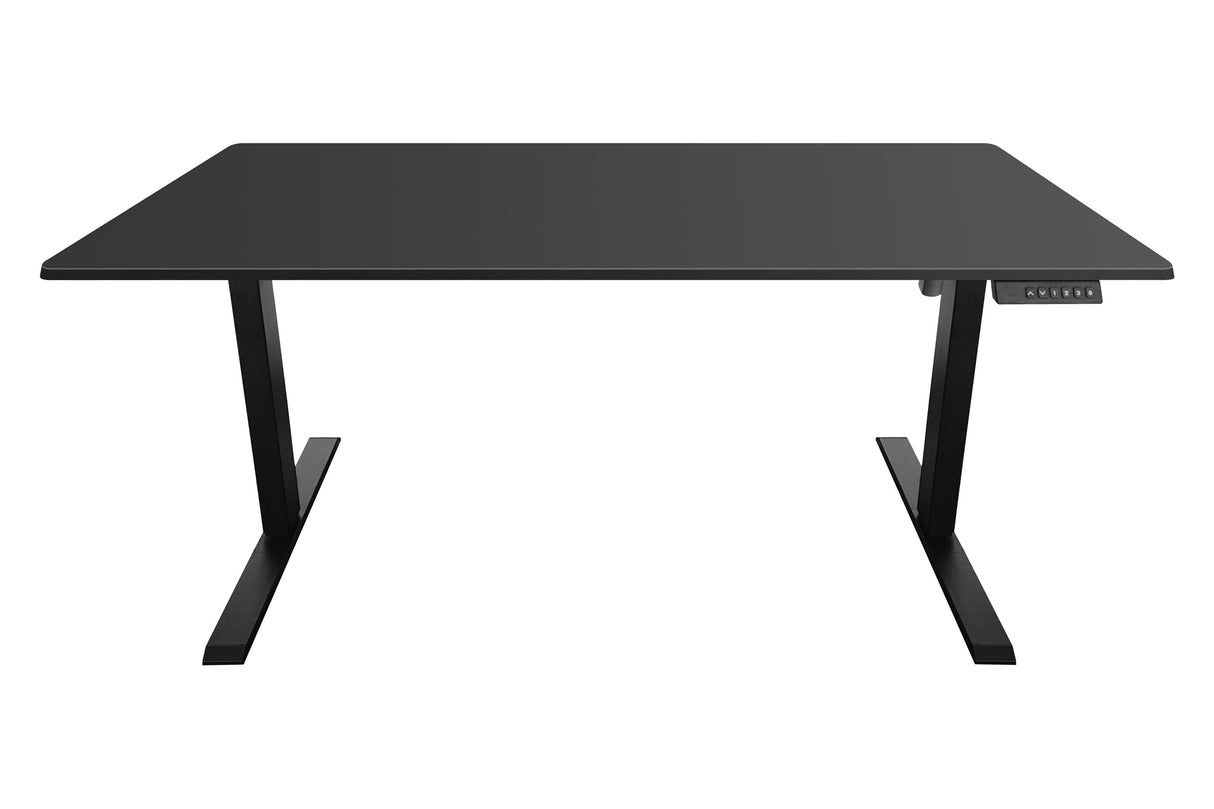 Office desk BLACK DESK 140cm height adjustable anthracite w/ black frame