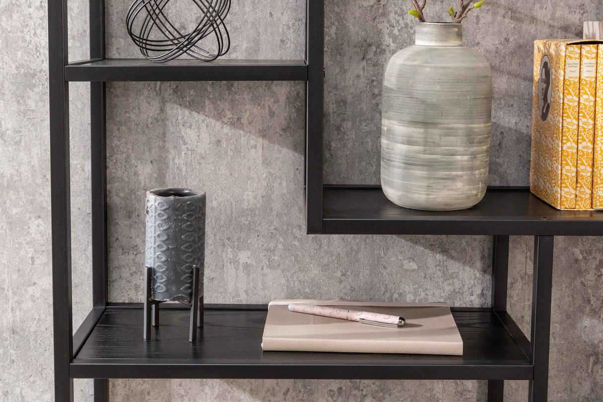 Wall shelf SLIM LINE 90cm ash wood look black