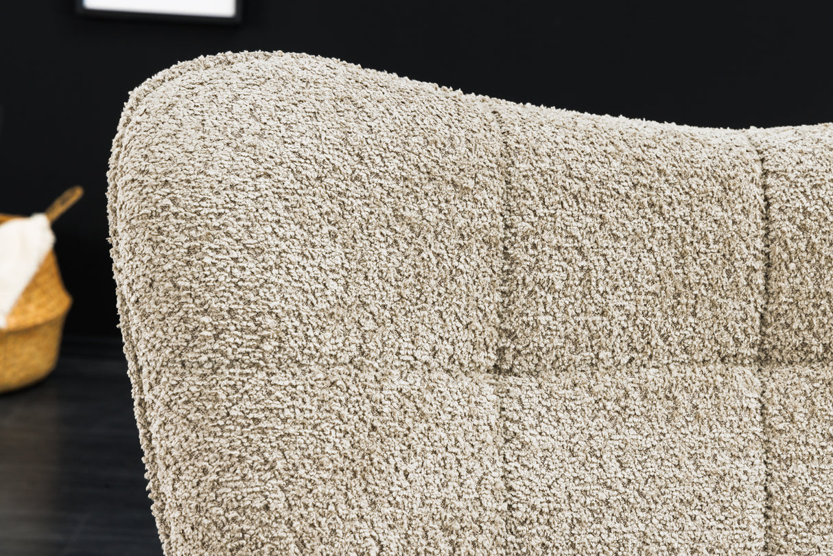 Armchair SCANDINAVIA with armrests bouclé champagne greige