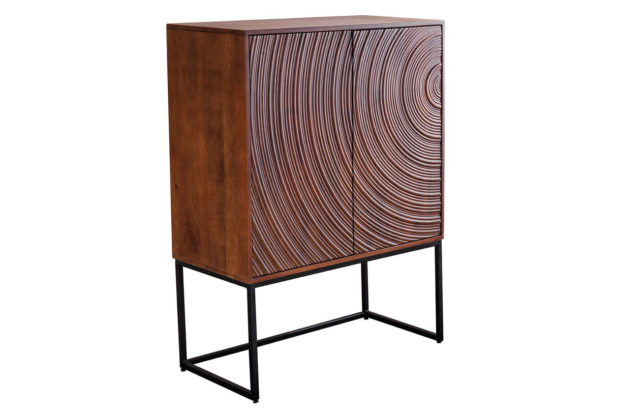 Highboard ORBIT 120 cm 3D braunes Mangoholz