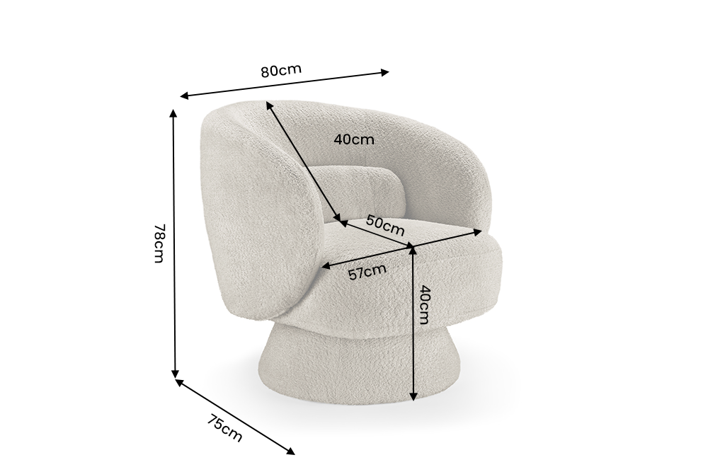 Sessel BOSSA NOVA 360° drehbar Bouclé taupe