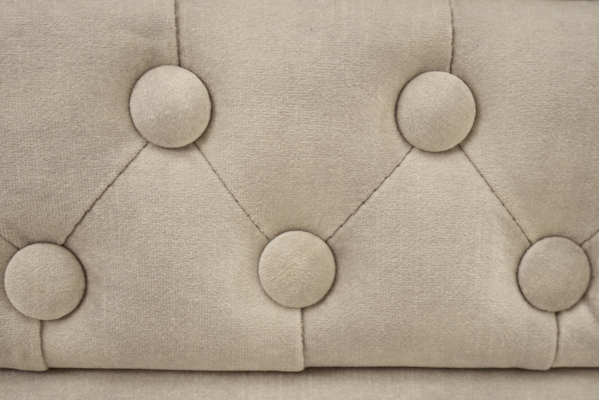 Sofa CHESTERFIELD 150cm 2-Sitzer Samt champagner