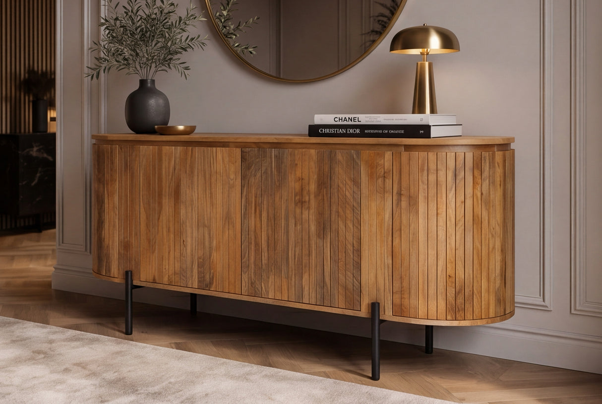 Sideboard GATSBY 160cm retro style mango wood natural