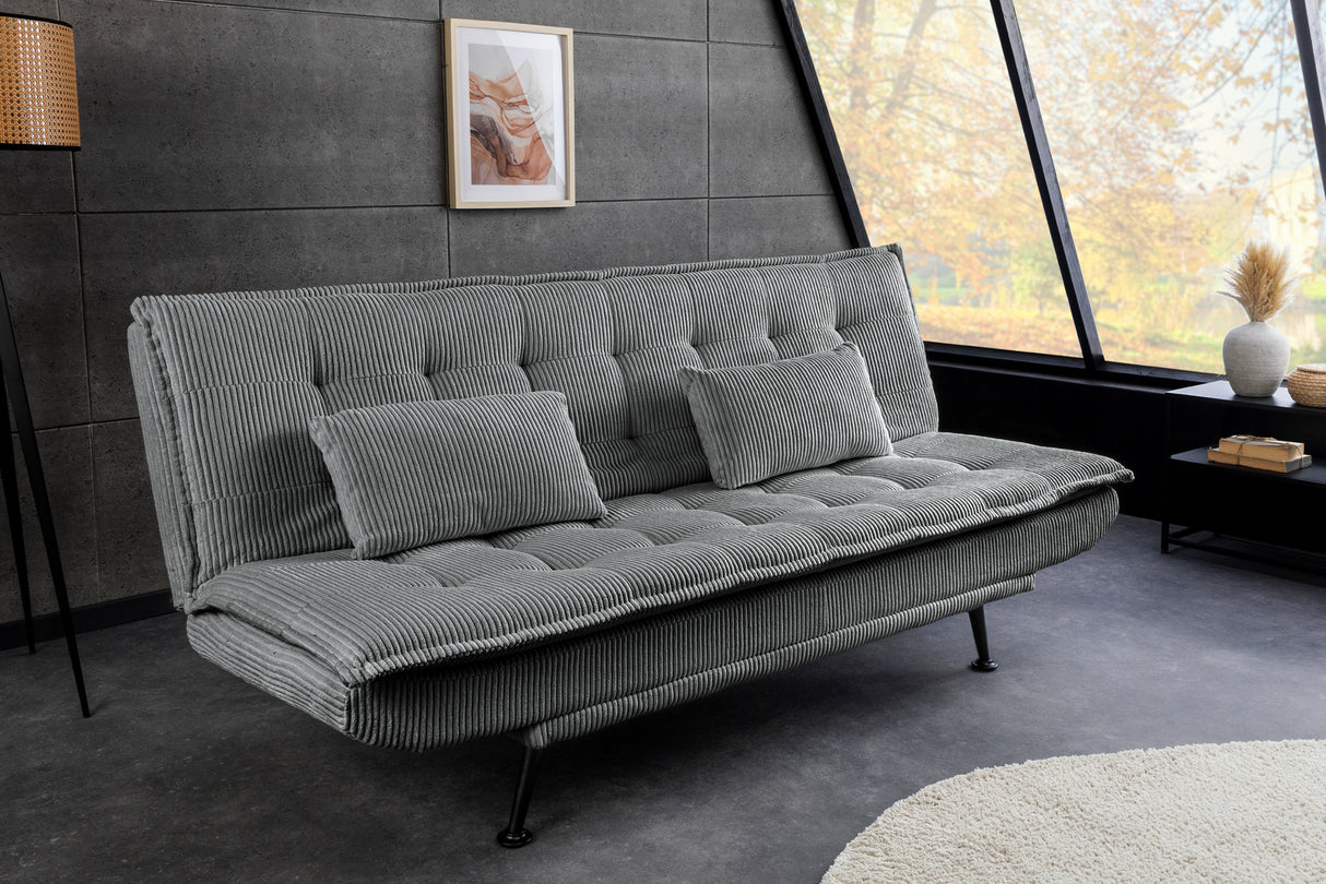 Sofa bed JAZZ 195cm 3-seater cord grey